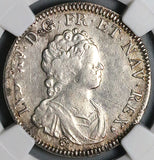 1716-G NGC XF France Louis XV 1/4 Ecu Poitiers Mint Silver Coin POP 1/0 (24021301C)