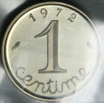 1972 France 1 Centime Piefort Gem BU 250 Mintage Box COA Paris Mint Coin (25013101R)