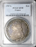 1787-L PCGS XF 40 France Louis XVI Ecu Crown Bayonne Mint Silver Coin (24051201D)