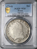 1774-Q PCGS VF 25 France Louis XV Ecu Perpignan Rare Silver Coin POP 1/0 (24051502D)