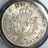 1785-M PCGS MS 63 France Louis XVI Ecu Toulouse Silver Coin POP 1/0 (25012701D)