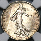 1913 NGC MS 64 France 1 Franc Sower Mint State Paris Silver Coin (24121802C)