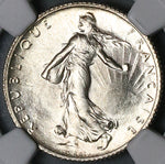 1919 NGC MS 66 France 1 Franc Sower Silver Gem Mint State Paris Coin (24072101C)