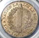 1791-A PCGS MS 64 France 2 Sols Louis XVI Constitution Paris Mint Coin POP 4/0 (23122301C)