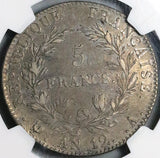 1803 NGC XF 45 France Napoleon 5 Francs An 12-A Rare Emperor Paris Mint Coin (24070902C)