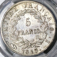 1813-I PCGS AU France 5 Francs Napoleon I Limoges Mint Silver Coin (24051503D)