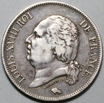 1822-B France 5 Francs XF Napoleon I Rouen Mint Crown Silver Coin (24101201R)