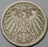 1897/797-G Germany 5 Pfennig Rare Date Mint Error Karlsruhe Coin (24060204R)