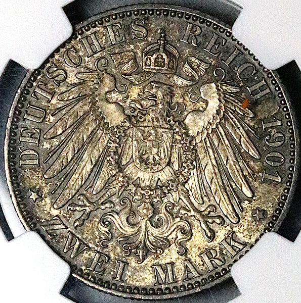 1901-A NGC MS 63 Prussia 2 Mark Kingdom 200 Years Germany Silver