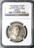 1924 NGC MS 65 Zeppelin World Tour Hugo Eckener USS Los Angeles Silver Medal POP 1/0 (24091301C)