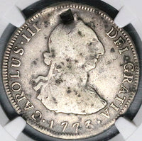 1773 NGC Fine Guatemala 4 Reales Spain Colonial Charles III Rare Silver Coin POP 1/0 (24102005C)