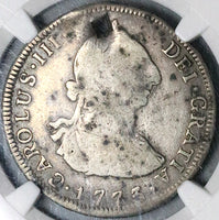 1773 NGC Fine Guatemala 4 Reales Spain Colonial Charles III Rare Silver Coin POP 1/0 (24102005C)