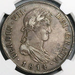 1814 NGC XF 45 Guatemala 8 Reales Spain Colonial Silver Dollar Coin (25012604D)