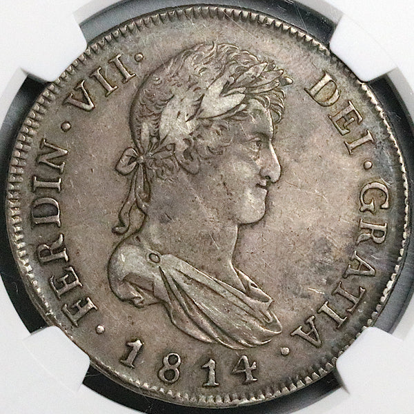 1814 NGC XF 45 Guatemala 8 Reales Spain Colonial Silver Dollar Coin (25012604D)