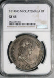 1814 NGC XF 45 Guatemala 8 Reales Spain Colonial Silver Dollar Coin (25012604D)