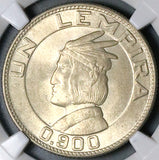 1937 NGC MS 64 Honduras 1 Lempira Chieftain 90% Silver Coin (24121401D)