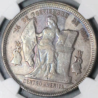 1891/89 NGC AU 55 Honduras Peso Overdate Standing Liberty Silver Coin (24070202C)