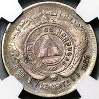 1895 NGC XF 45 Honduras 25 Centavos Standing Liberty 12k Rare Silver Coin POP 2/1 (24071401C)