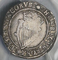 1605 PCGS F 15 Ireland James I Shilling Harp Rose Silver Coin S-6515 (25021202C)