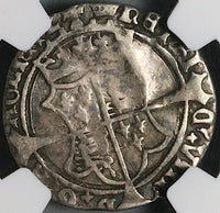 1534 NGC VF 20 Ireland Henry VIII Anne Boleyn 4 Pence Groat Harp Silver Coin (24111004C)