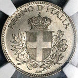 1918 NGC MS 64+ Italy 20 Centesimi Overstruck KM 28 Coin POP 1/4 (24112201C)