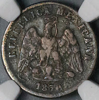 1870/69-Pi NGC VF 25 Mexico 10 Centavos RARE Potosi Mint Overdate Silver Coin POP 1/1 (24081301C)