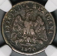 1870/69-Pi NGC VF 25 Mexico 10 Centavos RARE Potosi Mint Overdate Silver Coin POP 1/1 (24081301C)