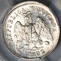 1892-Go PCGS MS 65 Mexico 10 Centavos Guanajuato GEM Silver Coin POP 1/2 (23111103C)