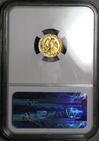 1844-Mo NGC MS 63 Mexico Gold 1/2 Escudo Mint State Coin POP 2/3 (24050502C)