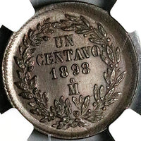 1898-Mo NGC MS 65 Mexico 1 Centavo Mint State Restyled Eagle Copper Coin (24083001C)