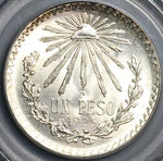 1925 PCGS MS 66 Mexico 1 UN Peso Silver Eagle Snake Mint State Coin (24122601C)