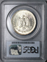 1925 PCGS MS 66 Mexico 1 UN Peso Silver Eagle Snake Mint State Coin (24122601C)