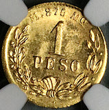 1884-Mo NGC MS 64 Mexico Gold 1 Peso Mint State Coin POP 4/0 (24052202C)