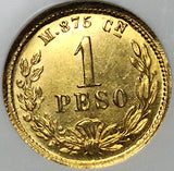 1895-Cn NGC MS 64 Mexico Gold 1 Peso Culiacan Mint State 1k Coin (25010401C)