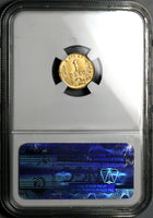 1896/5-Go NGC MS 65 Mexico Gold 1 Peso Guanajuato Mint Overdate Coin POP 2/0 (24122903C)