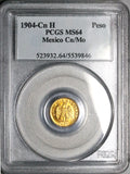 1904-Cn/Mo NGC MS 64 Mexico Gold 1 Peso Culiacan Over Mint Mark Coin POP 2/0 (24120802C)