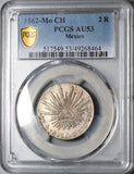 1862-Mo CH PCGS AU 53 Mexico 2 Reales City Mint Silver Coin (24071201C)