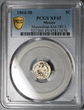 1864-M PCGS XF 45 Mexico 5 Centavos Imperio Maximilian Silver Coin (23042602C)