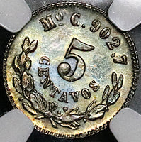 1870-Mo NGC MS 64 Mexico 5 Centavos Mint State Silver Coin POP 1/1 (23080503C)