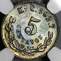 1870-Mo NGC MS 64 Mexico 5 Centavos Mint State Silver Coin POP 1/1 (23080503C)