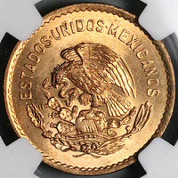 1945 NGC MS 65 RD Mexico 5 Centavos Josefa Bronze Red Coin (23082902C)