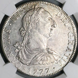 1777 NGC AU 58  Mexico 8 Reales Charles III Spain Colonial Silver Coin (23102501D)