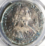 1808 PCGS VF Mexico 8 Reales Chopmarks Charles IV Pillars Silver Coin (25022603C)