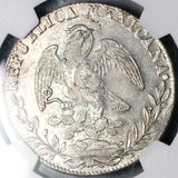 1827-Zs NGC MS 62 Mexico 8 Reales Zacatecas Rare Silver Coin POP 2/1 (24111302C)