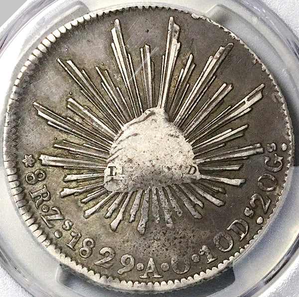 1829-Zs AO PCGS VF 30 Mexico 8 Reales Cap Rays Silver Coin (24060802C)