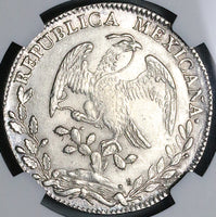 1833-Mo MJ NGC MS 62 Mexico City 8 Reales Rare Silver Coin POP 2/5 (24070102C)