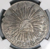 1834/3-Do RM/L NGC AU 55 Mexico 8 Reales Durango Mint Scarce Overdate Silver Coin (25031102C)