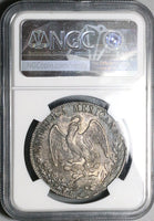 1834/3-Do RM/L NGC AU 55 Mexico 8 Reales Durango Mint Scarce Overdate Silver Coin (25031102C)