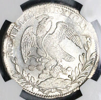 1835-Zs NGC MS 62 Mexico 8 Reales Zacatecas Mint Cap Rays Silver Coin (25021401C)