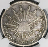 1836-Mo ML/F NGC VF 30 Mexico 8 Reales Rare Cap Rays Silver Coin (24082002C)